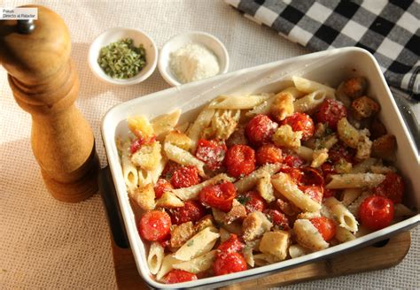 Penne con tomates cherry asados la receta de pasta más sencilla y sabrosa