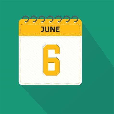 June 6 Calendar Daily Icon Date Month 26580879 Vector Art At Vecteezy