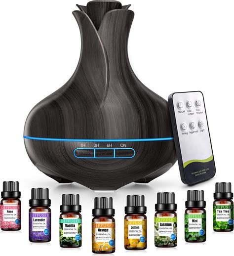 600 ML Aromatherapy Oil Diffusers With 8 Essential Oils Set Ultrasonic