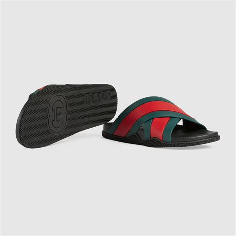 Dép Gucci Mens Rubber Slide Sandal Black ‎630326 J8700 8460