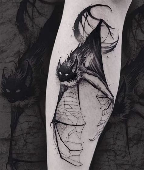 Bat Tattoo Design on Leg