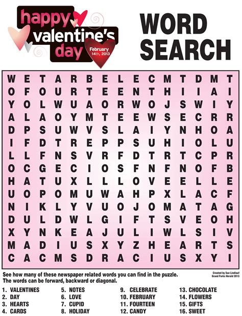 Valentine Word Searches Printable