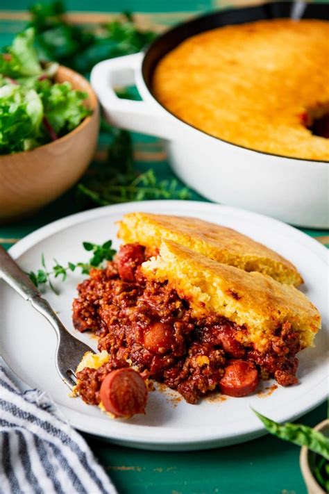 Chili Dog Casserole With Cornbread Crust The Seasoned Mom