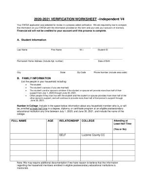 Fillable Online V Verification Worksheet Independent Fax