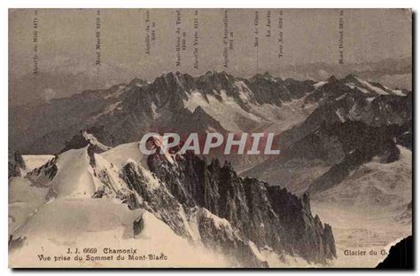 Carte Postale Ancienne Chamonix Vue Prise Du Sommet Du Mont Blanc