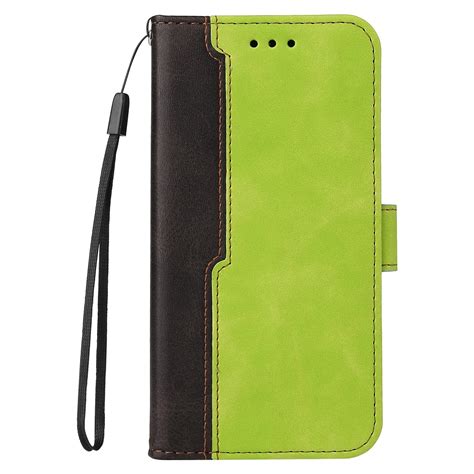 For Infinix Hot G Stitching Color Leather Phone Case Green Alexnld
