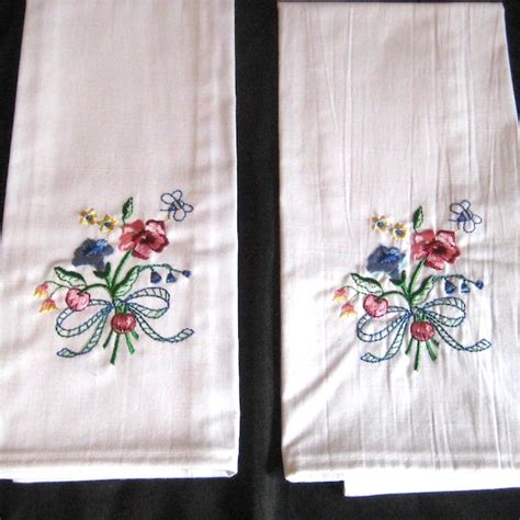 Vintage Tea Towel Pair Etsy