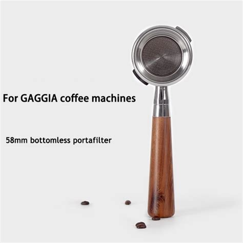 Gaggia Bottomless Filter Holder Mm Solid Wood Handle Portafilter