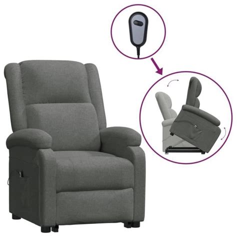 Fauteuil inclinable Gris foncé Tissu SALALIS SP035204 Cdiscount