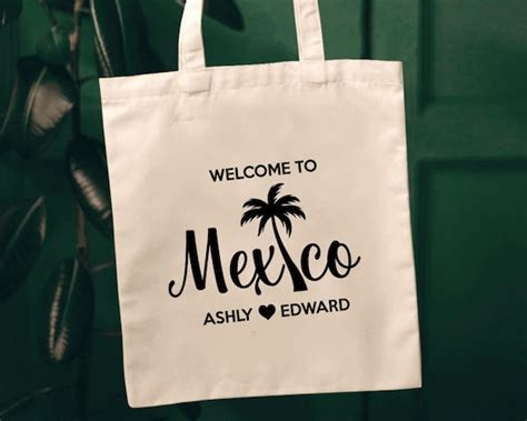 Mexico Palm Tree Destination Wedding Bags Fiesta Bag Welcome Etsy