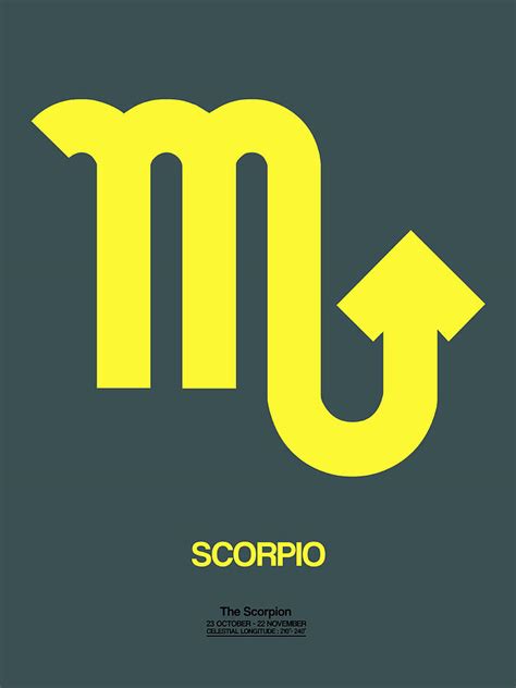 Scorpio Zodiac Sign Yellow Digital Art By Naxart Studio Fine Art America