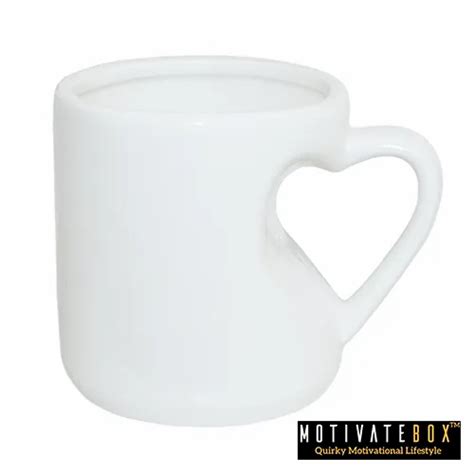 Ceramic Plain Heart Shape White Sublimation Coffee Mug Capacity 330