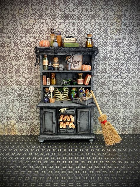 Miniature Witch Cupboard 1 12 Scale Halloween Furniture Artisan