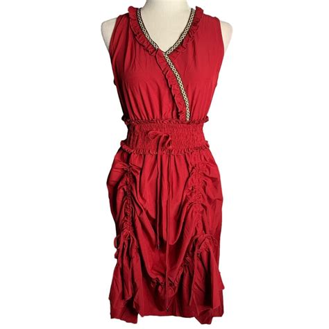 Scarlet Darkness Victorian Renaissance Dress M Wine Red Sleeveless High