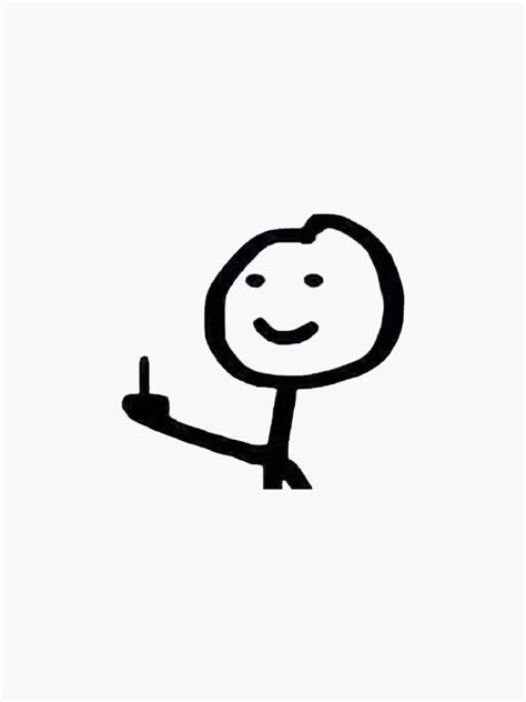 Stick Figure Middle Finger Sticker For Sale By Nataliebrownnn Redbubble