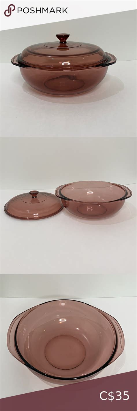 Pyrex Cranberry Round Casserole Dish Bowl With Lid Casserole Dishes