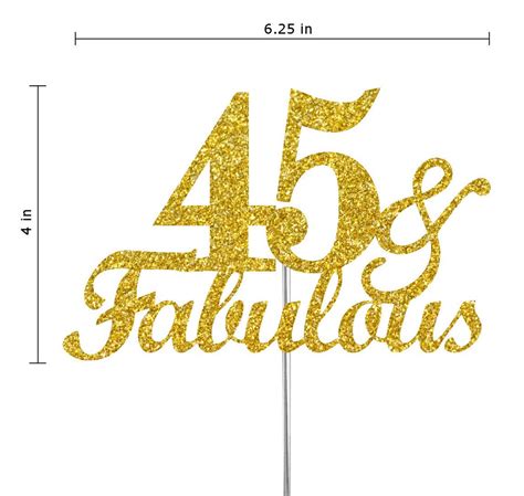 45th Birthday Cake Toppers 45 And Fabulous Cake Topper Double Etsy