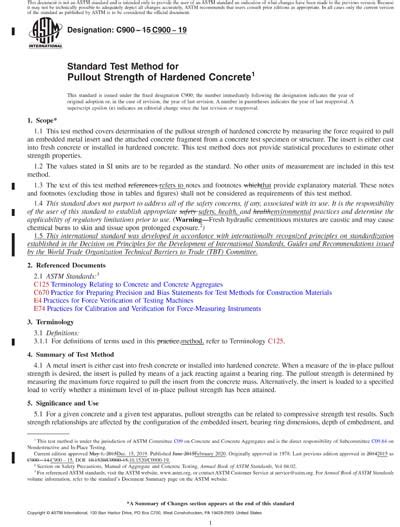 Astm C900 19 Red Standard Test Method For Pullout Strength Of