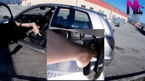 Nasty Revving In B Patent Dirty Flats And Nude Pantyhose Tube Exhaust View Nylladys Foot