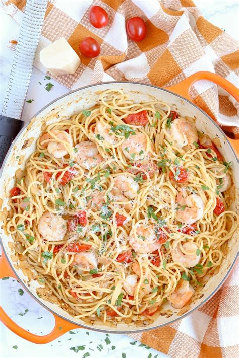 Garlic Tomato Shrimp Pasta Easy Weeknight Meal