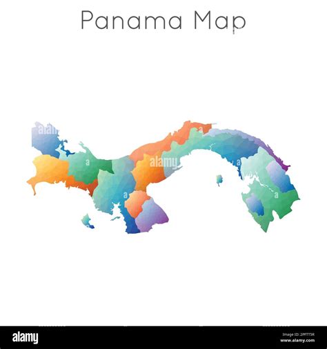 Low Poly Map Of Panama Panama Geometric Polygonal Mosaic Style Map