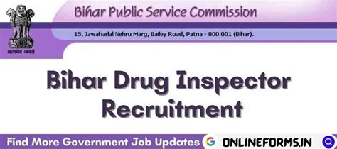 Bihar Drug Inspector Exam Date 2023 55 Post