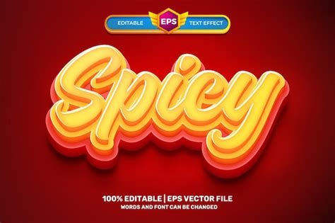 Premium Vector Hot Spicy 3d Editable Text Effect Style