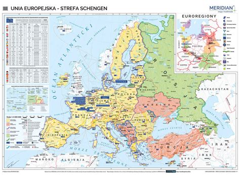 Unia Europejska I Strefa Schengen Mapa Cienna Temat