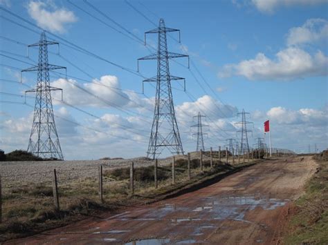 Pylons Through Lydd Ranges © Oast House Archive Cc By Sa20