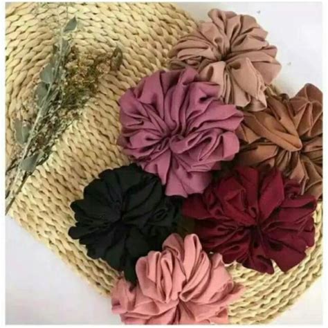 Jual Jumbo Kuncir Hijab Scrunchie Besar Cepol Hijab Polos Ukuran