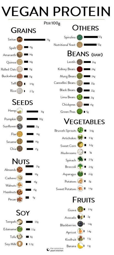 Vegan Protein Sources Chart