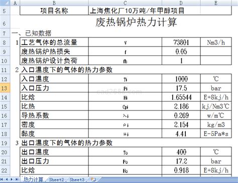 废热锅炉热力计算