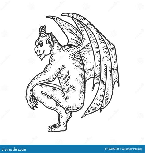 Gargoyle Sketch Of Tattoo Royalty Free Stock Photography