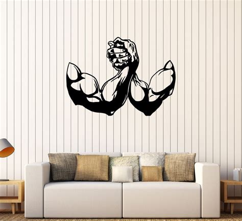 Vinyl Wall Decal Muscle Bodybuilding Fitness Gym Sports Stickers Ig