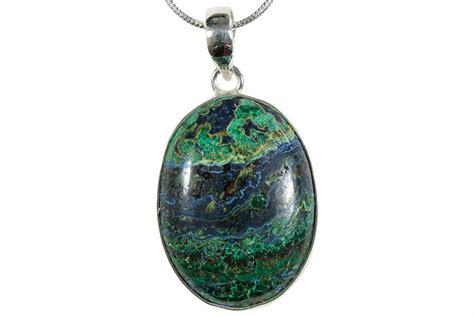 1 25 Vibrant Malachite Azurite Pendant 925 Sterling Silver