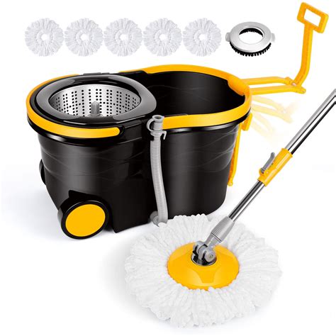 Gadhra Spin Mop And Bucket With Wringer Set Gallon Spinning Mop