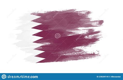 Bandeira Do Qatar Pincel Derrame Bandeira Nacional Imagem De Stock