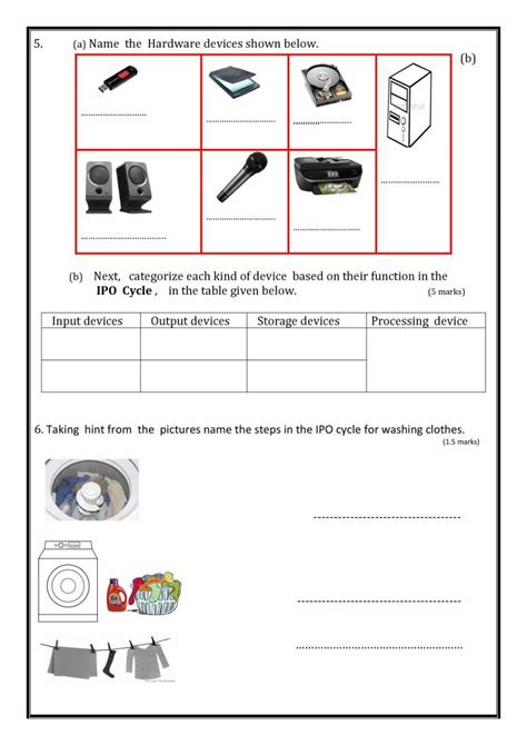 Input Devices Worksheet