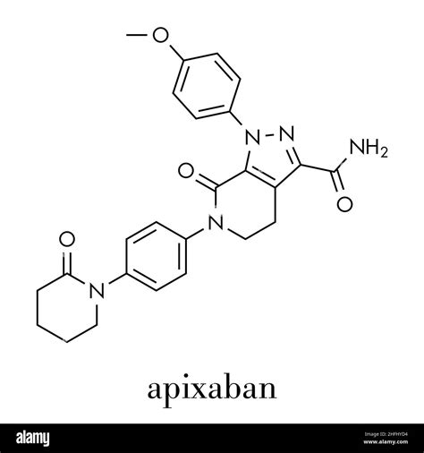 Apixaban Anticoagulant Drug Molecule Direct Fxa Inhibitor Skeletal