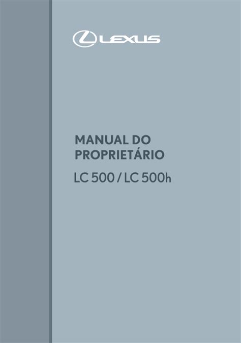 2020 Lexus LC500 Manual do proprietário PDF 520 Pages