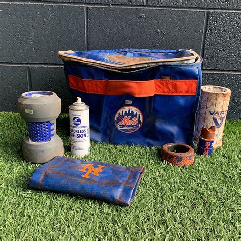 Game Used On Deck Circle Equipment Set Set Includes Bag Pine Tar Rag