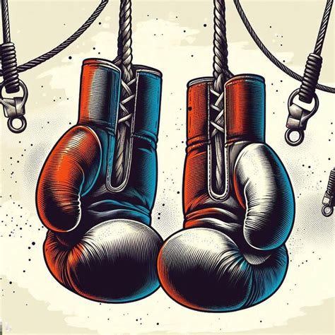 Belle Suspension Isol E Gants De Boxe Illustration D Art Vectoriel