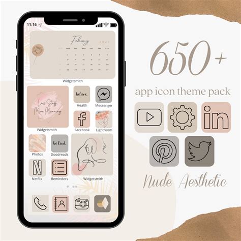 Nude Aesthetic Iphone Ios App Icons Theme Pack Cream Beige