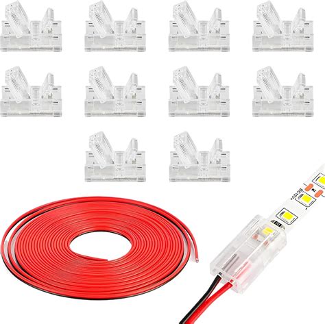 VAGAW Led Strip Connectors 10 Pcs 2 Pin 8mm COB Led Strip Light