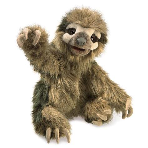 Folkmanis Puppet Three Toed Sloth Lollipop Sky