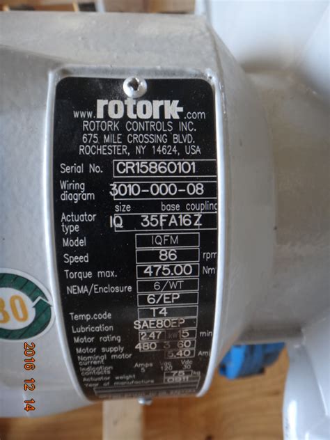 Velan 16 600 Wc6 Bwe Gate Valve With Rotork Actuator