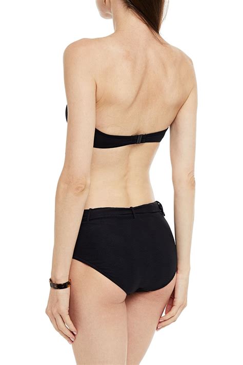 SEAFOLLY Belted matelassé mid rise bikini briefs THE OUTNET