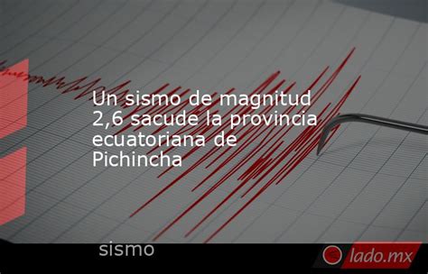 Un Sismo De Magnitud 26 Sacude La Provincia Ecuatoriana De Pichincha Ladomx