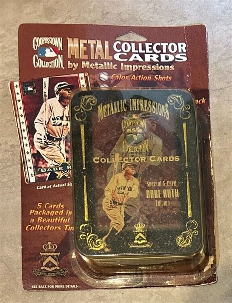 1994 Metallic Impressions Cooperstown Collection Babe Ruth Set In Tin