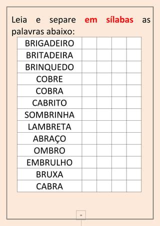 Caderno 6 Sílabas Complexas PDF verloop io